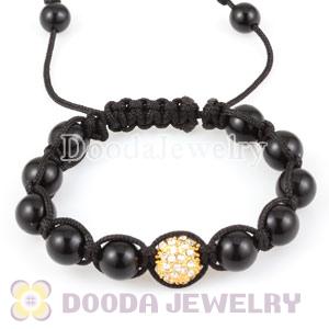 handmade Style Bracelets Wholesale with Black and Crystal Beads