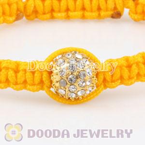 Wholesale handmade Inspired Crystal and Yellow Macrame Bracelets