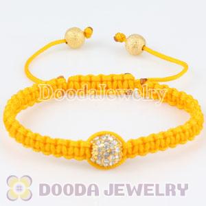 Wholesale handmade Inspired Crystal and Yellow Macrame Bracelets