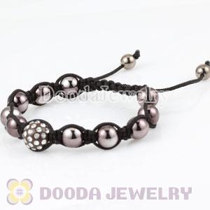 Wholesale handmade Inspired Bead Bracelets with Gunmetal and Pave Crystal Beads