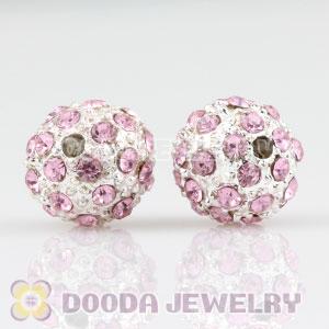10mm handmade Pink Alloy Beads with Crystal Wholesale