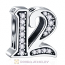 Number 12 Charm with CZ Stone