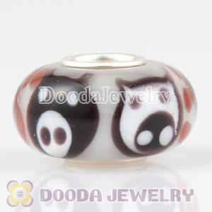 Pig glass beads in 925 silver core European compatible