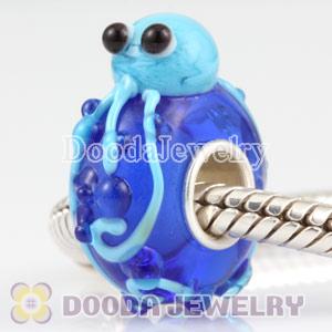 Octopus glass beads in 925 silver core European compatible