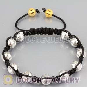 handmade style Bracelet Wholesale with silver Plated Copper carven screw thread Ball Beads