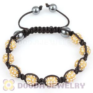 handmade Style TresorBeads Bracelet with golden Crystal Alloy Beads and Hematite