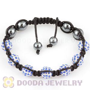 handmade Style TresorBeads Bracelets with Blue Crystal Ball and Hematite