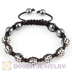 handmade Style TresorBeads Bracelets with black Crystal Ball and Hematite