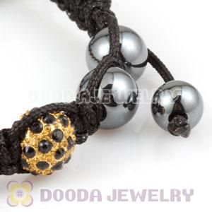 handmade StyleTresorBeads Bracelets with black Crystal Ball and Hematite