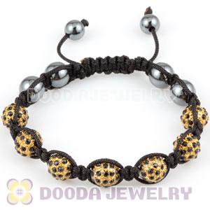 handmade Style TresorBeads Bracelets with black Crystal Ball and Hematite