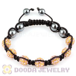 handmade Style TresorBeads Bracelets with pink Crystal Ball and Hematite