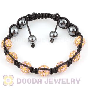 handmade Style TresorBeads Bracelets with pink Crystal Ball and Hematite