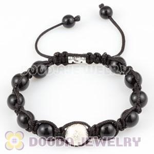 handmade Style Bracelet Wholesale with silver plated copper and Black ABS plastic bead