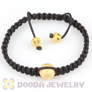 Wholesale handmade Inspired Bracelets with gold plated copper beads and Black Macrame 