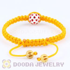 handmade Inspired Macrame Bracelets with red Crystal disco ball beads
