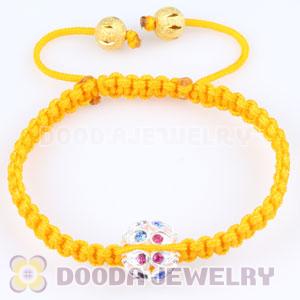 handmade Inspired Macrame Bracelets with colored hollow Crystal disco ball beads