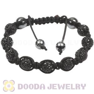 Pave Black Czech Crystal TresorBeads handmade Inspired Bracelets with Hematite