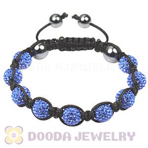 Pave ocean blue Czech Crystal TresorBeads handmade Inspired Bracelets with Hematite