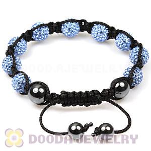 Paved blue Czech Crystal TresorBeads handmade Inspired Bracelets with Hematite