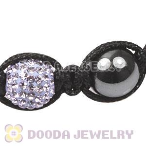 TresorBeads Macrame Bracelets with Lilac Crystal and Hematite beads 