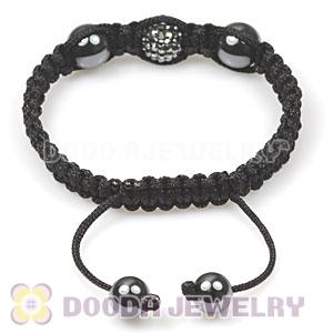 TresorBeads Macrame Bracelets with grey Crystal and Hematite beads 