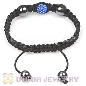 TresorBeads Macrame Bracelets with blue Crystal and Hematite beads 