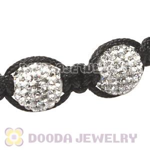 TresorBeads Macrame Bracelets with white Crystal and Hematite beads 