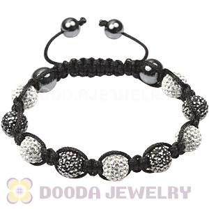 Fashion handmade TresorBeads Bracelets with white-grey Czech Crystal and Hematite beads 