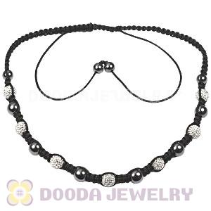Fashion TresorBeads necklace with white Czech Crystal and Hematite beads 
