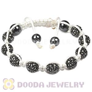 Pavered grey Czech Crystal TresorBeads Inspired Bracelets with Hematite