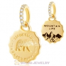 Gold Plated Great Smoky Mountains Nat'l Park Dangle Charms Beads