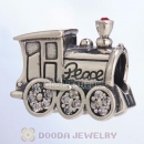925 Sterling Silver Peace Train Beads with CZ