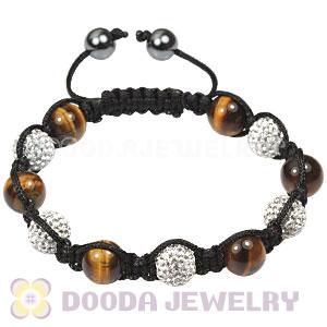 2011 latest TresorBeads bracelets with  tiger eye beads and pave crystal beads 