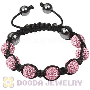 Fashion TresorBeads child bracelets with sweetie pink pave crystal and hemitite beads