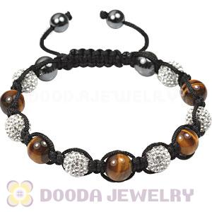 2011 latest TresorBeads mens bracelets with  tiger eye-clear crystal beads and hemitite 