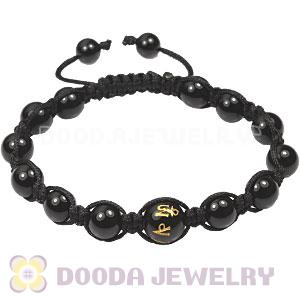 Fashion TresorBeads mens bracelets with one middle buddha beads and black carnelian 