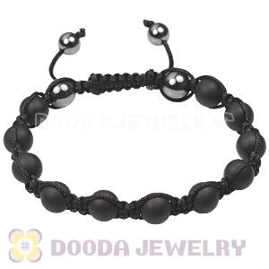Fashion mens TresorBeads bracelets with 11 black agate beads and hemitite 