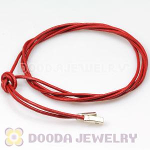 Hot red Leather Bracelets with 925 Silver Ends with 925 Stamped