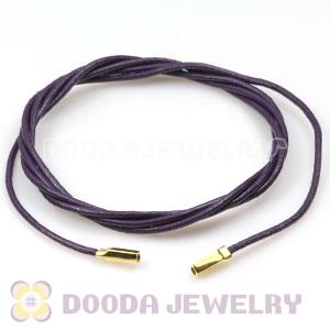 Royal Purple Leather Bracelets with 925 Silver Ends with 925 Stamped