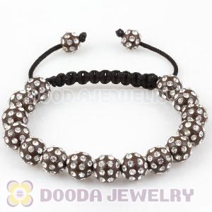 Fashion handmade handmade Inspired Bead Bracelets with grey plastic pave Crystal  Beads
