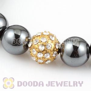 handmade Style TresorBeads Bracelets with golden Crystal and Hematite