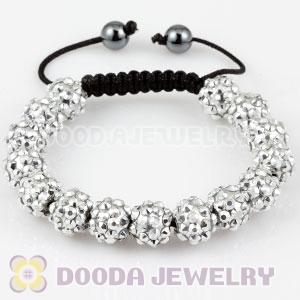  Fashion handmade Inspired Bracelets with grey plastic Crystal beads and hemitite