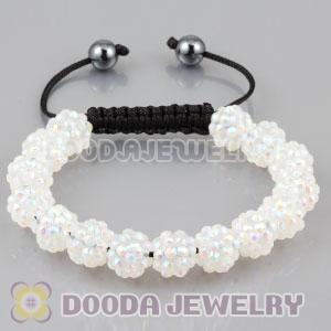  Fashion handmade Inspired Bracelets with white plastic Crystal beads and hemitite