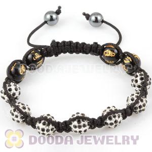 2011 handmade Style TresorBeads prayer Bracelet with black Crystal Ball and Buddha beads 