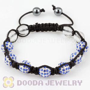 handmade Style TresorBeads Bracelets with blue Crystal Ball and white crystal beads