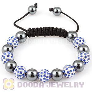 2011 fashion handmade Style TresorBeads Bracelets with blue Crystal Ball and Hematite