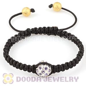 Fashion handmade Inspired Macrame friendship Bracelets with lavender crystal ball beads 