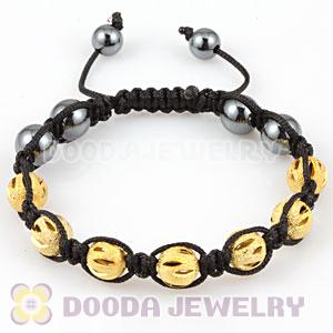 handmade Inspired TresorBeads Bracelets with gold plated hollow Copper Beads and Hematite