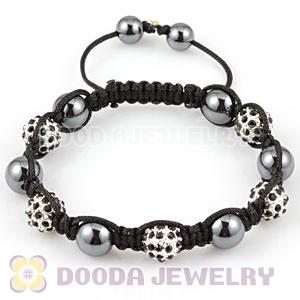 Fashion handmade handmade Style TresorBeads Bracelets with black Crystal Ball and Hematite