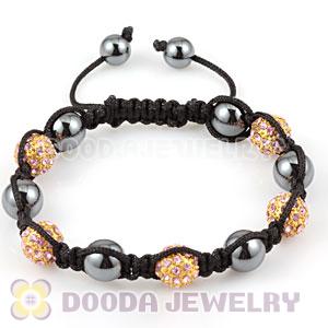 Fashion handmade handmade Style TresorBeads Bracelets with pink Crystal Ball and Hematite